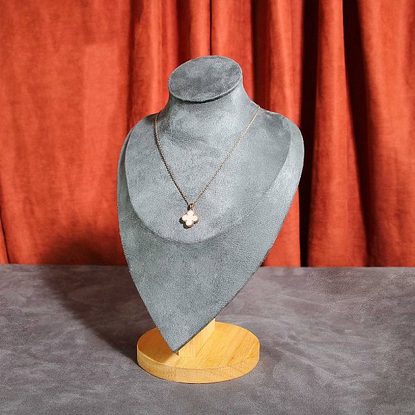 PandaHall Velvet Bust Necklace Display Stands with Wooden Base, Jewelry Holder for Necklace Storage, Gray, 18.7x14x29.3cm Velvet Gray
PandaHall Velvet Bust Necklace Display Stands with Wooden Base, Jewelry Holder for Necklace Storage, Gray, 18.7x14x29.3cm Velvet Gray