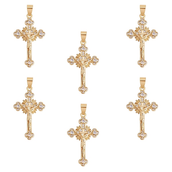 PandaHall 6Pcs Brass Micro Pave Clear Cubic Zirconia Pendants, Long-Lasting Plated, Crucifix Cross, Real 18K Gold Plated, 33x19x4.5mm, Hole...
PandaHall 6Pcs Brass Micro Pave Clear Cubic Zirconia Pendants, Long-Lasting Plated, Crucifix Cross, Real 18K Gold Plated, 33x19x4.5mm, Hole...