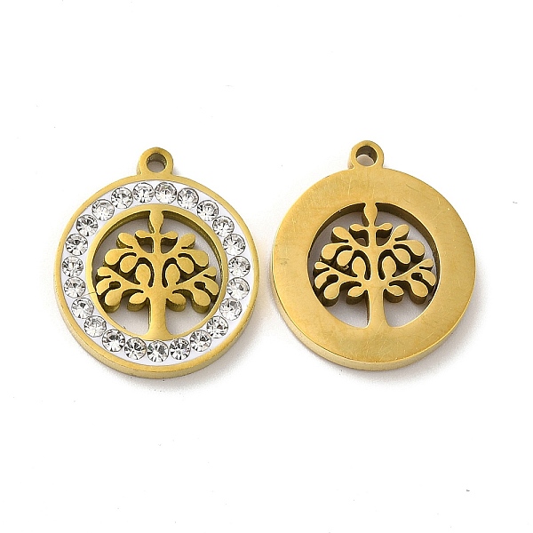 PandaHall 201 Stainless Steel Pendants, with Rhinestone, Flat Round with Tree of Life Charm, Golden, 17x15x2mm, Hole: 1.2mm Stainless..., Clear
PandaHall 201 Stainless Steel Pendants, with Rhinestone, Flat Round with Tree of Life Charm, Golden, 17x15x2mm, Hole: 1.2mm Stainless..., Clear