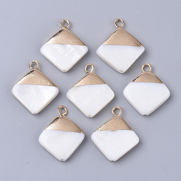 PandaHall Electroplate Freshwater Shell Pendants, for DIY Jewelry Making, with Top Golden Plated Brass Loops and Half Drilled, Rhombus...
PandaHall Electroplate Freshwater Shell Pendants, for DIY Jewelry Making, with Top Golden Plated Brass Loops and Half Drilled, Rhombus...