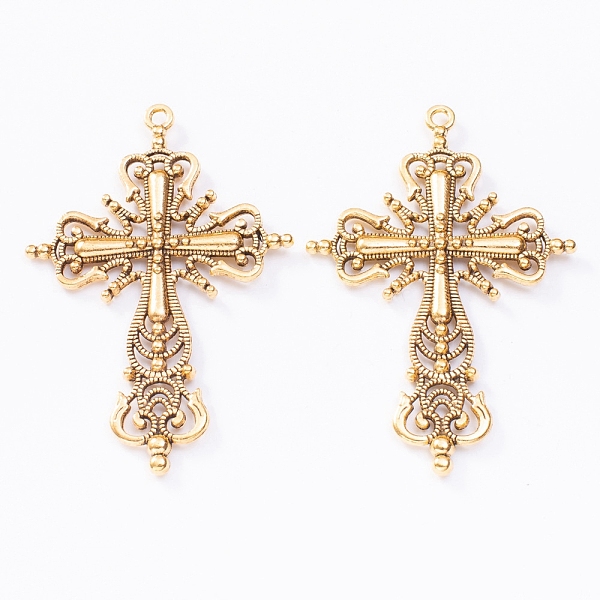 PandaHall Hollow Alloy Big Pendants, Cadmium Free & Lead Free, Cross, Antique Golden, 42.5x63x4mm Alloy Cross
PandaHall Hollow Alloy Big Pendants, Cadmium Free & Lead Free, Cross, Antique Golden, 42.5x63x4mm Alloy Cross