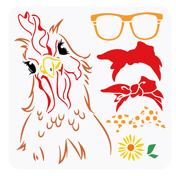 PandaHall FINGERINSPIRE Chicken Lady Painting Stencil 11.8x11.8 inch Hollow Out Rooster Pattern Drawing Stencil Reusable Bow Tie Eyeglass...
PandaHall FINGERINSPIRE Chicken Lady Painting Stencil 11.8x11.8 inch Hollow Out Rooster Pattern Drawing Stencil Reusable Bow Tie Eyeglass...