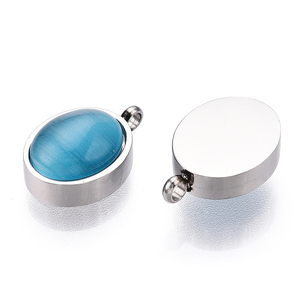 PandaHall 304 Stainless Steel Pendants, Manual Polishing, with Cat Eye, Oval Charm, Stainless Steel Color, 14.5x10x5.5mm, Hole: 1.8mm...
PandaHall 304 Stainless Steel Pendants, Manual Polishing, with Cat Eye, Oval Charm, Stainless Steel Color, 14.5x10x5.5mm, Hole: 1.8mm...