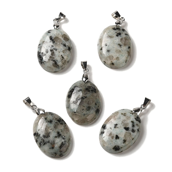 PandaHall Natural Sesame Jasper Pendants, Oval Charms with Rack Plating Platinum Plated Brass Snap on Bails, 30x21.5~22x6~6.5mm, Hole: 6x4mm...
PandaHall Natural Sesame Jasper Pendants, Oval Charms with Rack Plating Platinum Plated Brass Snap on Bails, 30x21.5~22x6~6.5mm, Hole: 6x4mm...