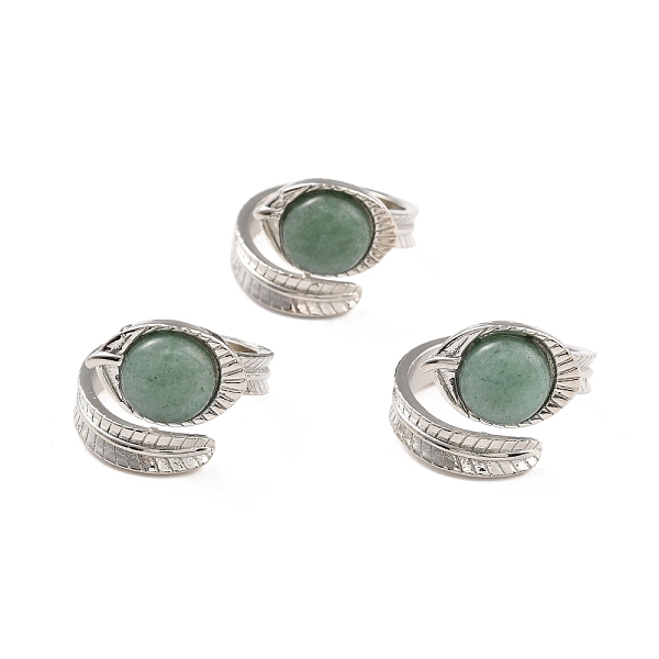 PandaHall Oval Natural Green Aventurine Cuff Ring, Brass Leaf Wrap Open Ring for Women, Cadmium Free & Lead Free, Platinum, US Size 8 1/2...
PandaHall Oval Natural Green Aventurine Cuff Ring, Brass Leaf Wrap Open Ring for Women, Cadmium Free & Lead Free, Platinum, US Size 8 1/2...