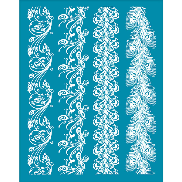 PandaHall OLYCRAFT 4x5 Inch 4 Style Peacock Feather Clay Stencils Paisley Silk Screen for Polymer Clay Peacock Borders Silk Screen Stencils..., Cyan
PandaHall OLYCRAFT 4x5 Inch 4 Style Peacock Feather Clay Stencils Paisley Silk Screen for Polymer Clay Peacock Borders Silk Screen Stencils..., Cyan