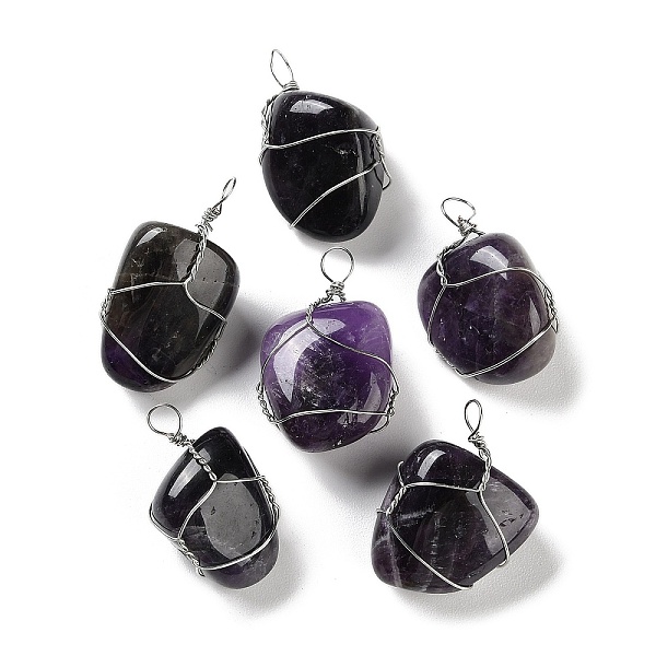 PandaHall Natural Amethyst Copper Wire Wrapped Pendants, Tumbled Stone Nuggets Charms, Platinum, 31~37x14~34x13~23mm, Hole: 2~5x2~5mm...
PandaHall Natural Amethyst Copper Wire Wrapped Pendants, Tumbled Stone Nuggets Charms, Platinum, 31~37x14~34x13~23mm, Hole: 2~5x2~5mm...