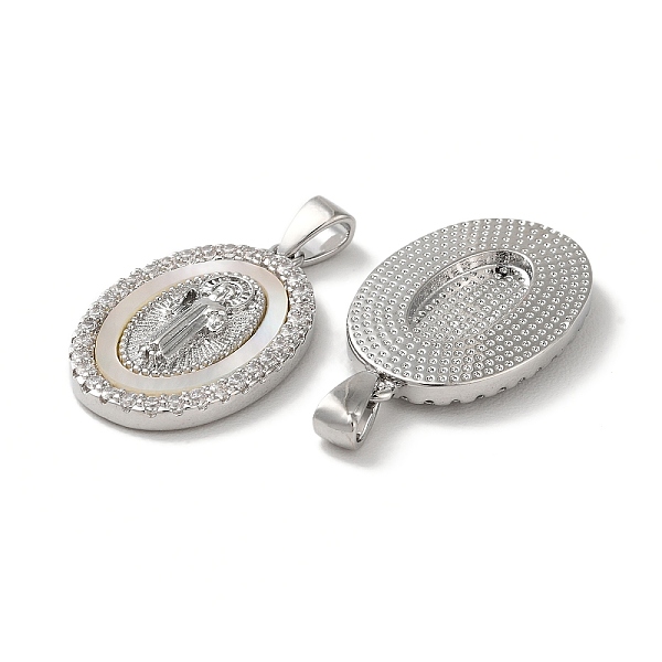 PandaHall Religion Natural White Shell Virgin Mary Pendants, Brass Micro Pave Clear Cubic Zirconia Oval Charms, Platinum, 22x14.5x3mm, Hole...
PandaHall Religion Natural White Shell Virgin Mary Pendants, Brass Micro Pave Clear Cubic Zirconia Oval Charms, Platinum, 22x14.5x3mm, Hole...