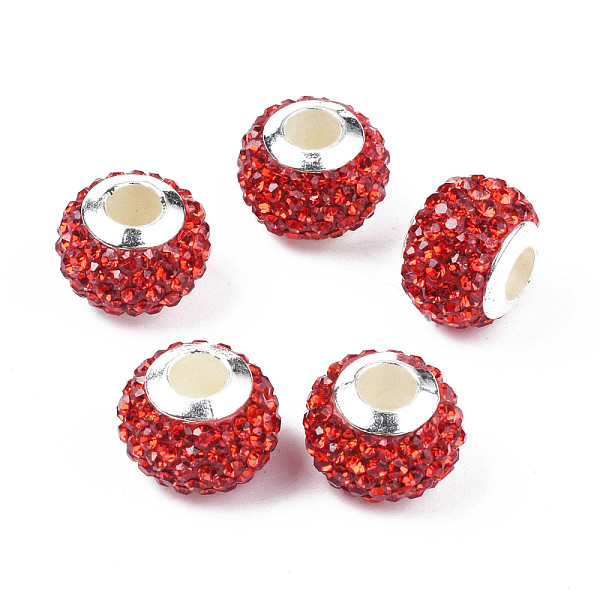 PandaHall Handmade Polymer Clay Rhinestone European Beads, with Silver Tone CCB Plastic Double Cores, Large Hole Beads, Rondelle, Siam..., Red
PandaHall Handmade Polymer Clay Rhinestone European Beads, with Silver Tone CCB Plastic Double Cores, Large Hole Beads, Rondelle, Siam..., Red
