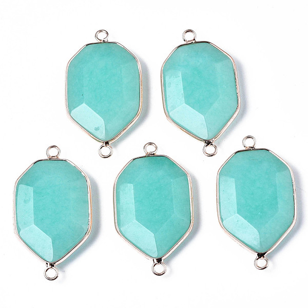 PandaHall Natural White Jade Links Connectors, with Edge Rose Gold Plated Brass Findings, Dyed, Faceted, Polygon, Turquoise..., Green
PandaHall Natural White Jade Links Connectors, with Edge Rose Gold Plated Brass Findings, Dyed, Faceted, Polygon, Turquoise..., Green