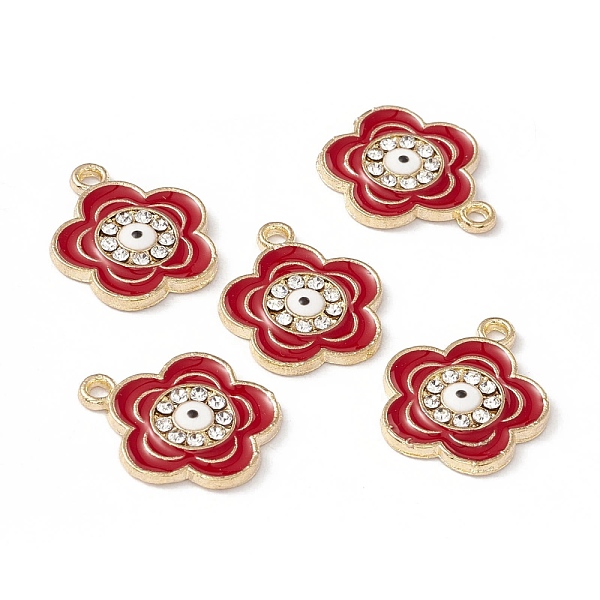PandaHall Alloy Enamel Pendants, with Crystal Rhinestone, Light Gold, Flower with Evil Eye, FireBrick, 18x15x2mm, Hole: 1.6mm Alloy..., Red
PandaHall Alloy Enamel Pendants, with Crystal Rhinestone, Light Gold, Flower with Evil Eye, FireBrick, 18x15x2mm, Hole: 1.6mm Alloy..., Red