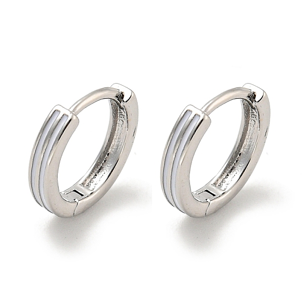 PandaHall Brass Hoop Earrings, with Enamel, Real Platinum Plated, 11x2mm Brass Ring
PandaHall Brass Hoop Earrings, with Enamel, Real Platinum Plated, 11x2mm Brass Ring