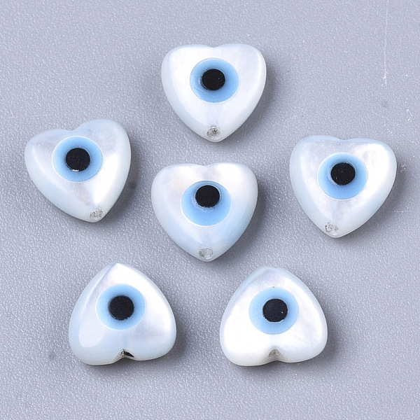 PandaHall Natural White Shell Mother of Pearl Shell Beads, with Synthetic Turquoise, Heart with Evil Eye, Deep Sky Blue, 6x6x3mm, Hole...
PandaHall Natural White Shell Mother of Pearl Shell Beads, with Synthetic Turquoise, Heart with Evil Eye, Deep Sky Blue, 6x6x3mm, Hole...