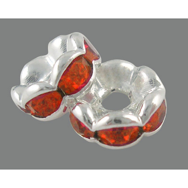 PandaHall Brass Rhinestone Spacer Beads, Grade AAA, Wavy Edge, Nickel Free, Silver Color Plated, Rondelle, Hyacinth, 6x3mm, Hole: 1mm..., Red
PandaHall Brass Rhinestone Spacer Beads, Grade AAA, Wavy Edge, Nickel Free, Silver Color Plated, Rondelle, Hyacinth, 6x3mm, Hole: 1mm..., Red