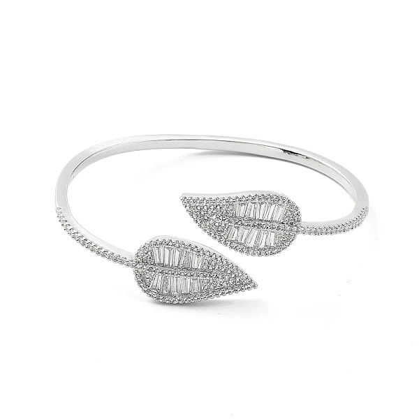 PandaHall Clear Cubic Zirconia Double Leaf Open Cuff Bangle, Brass Jewelry for Women, Platinum, Inner Diameter: 2-3/8 inch(6cm) Cubic...
PandaHall Clear Cubic Zirconia Double Leaf Open Cuff Bangle, Brass Jewelry for Women, Platinum, Inner Diameter: 2-3/8 inch(6cm) Cubic...