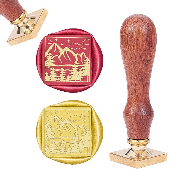 PandaHall DIY Scrapbook, Brass Wax Seal Stamp and Wood Handle Sets, Mountain Pattern, 89mm, Stamps: 25x25x14.5mm Brass
PandaHall DIY Scrapbook, Brass Wax Seal Stamp and Wood Handle Sets, Mountain Pattern, 89mm, Stamps: 25x25x14.5mm Brass