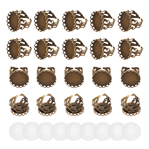 PandaHall DIY Blank Dome Finger Ring Making Kit, Including Cuff Iron Filigree Ring Settings, Glass Cabochons, Antique Bronze, 100Pcs/box...
PandaHall DIY Blank Dome Finger Ring Making Kit, Including Cuff Iron Filigree Ring Settings, Glass Cabochons, Antique Bronze, 100Pcs/box...