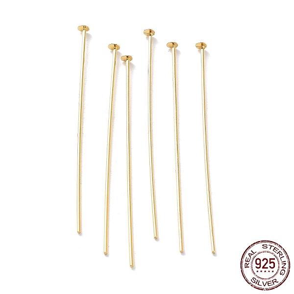 PandaHall 925 Sterling Silver Flat Head Pins, Golden, 22 Gauge, 40x0.6mm, Head: 2mm Sterling Silver
PandaHall 925 Sterling Silver Flat Head Pins, Golden, 22 Gauge, 40x0.6mm, Head: 2mm Sterling Silver