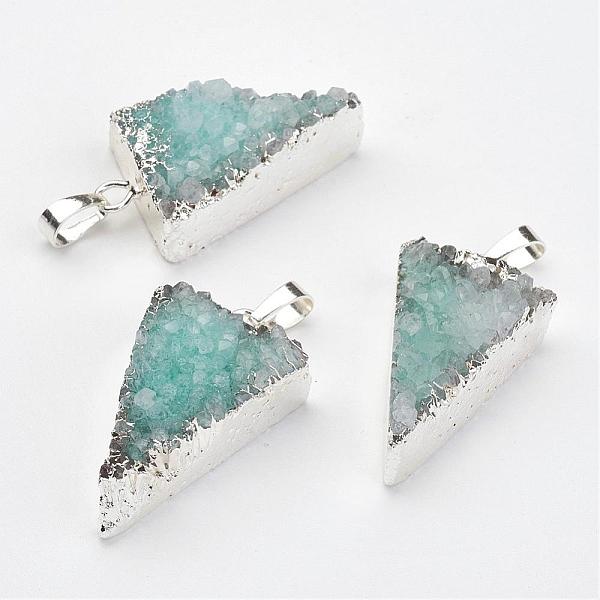 PandaHall Natural Druzy Quartz Pendants, Dyed, with Brass Findings, Triangle, Platinum, 34x20.5x13mm, Hole: 5x8mm Quartz Triangle
PandaHall Natural Druzy Quartz Pendants, Dyed, with Brass Findings, Triangle, Platinum, 34x20.5x13mm, Hole: 5x8mm Quartz Triangle