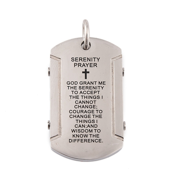 PandaHall 304 Stainless Steel Pendants, with Jump Ring, Oval with Word Serenity Prayer & Cross, Stainless Steel Color, 42x26.5x3.5mm, Hole...
PandaHall 304 Stainless Steel Pendants, with Jump Ring, Oval with Word Serenity Prayer & Cross, Stainless Steel Color, 42x26.5x3.5mm, Hole...