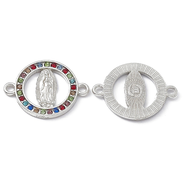 PandaHall Religion Alloy Connector Charms, with Colorful Rhinestone, Flat Round Links with Virgin Pattern, Platinum, 18x24x2mm, Hole: 1.8mm..., Multicolor
PandaHall Religion Alloy Connector Charms, with Colorful Rhinestone, Flat Round Links with Virgin Pattern, Platinum, 18x24x2mm, Hole: 1.8mm..., Multicolor