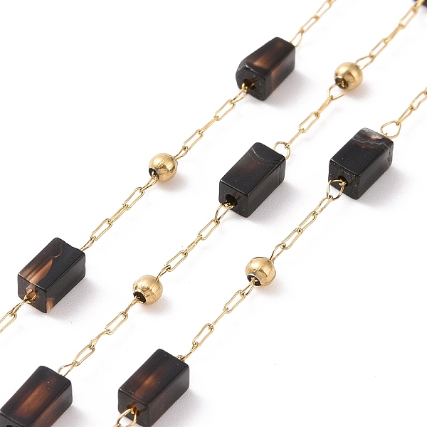 PandaHall Natural Black Agate Rectangle Beaded Chains, with Golden 304 Stainless Steel Findings, Unwelded, 4~4.5x2~2.5x2~2.5mm, about 3.28...
PandaHall Natural Black Agate Rectangle Beaded Chains, with Golden 304 Stainless Steel Findings, Unwelded, 4~4.5x2~2.5x2~2.5mm, about 3.28...