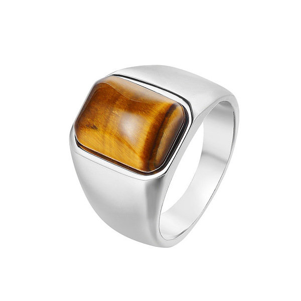 PandaHall Rectangle Natural Tiger Eye Finger Ring, Stainless Steel Jewelry, Stainless Steel Color, US Size 10 1/4(19.9mm) Tiger Eye...
PandaHall Rectangle Natural Tiger Eye Finger Ring, Stainless Steel Jewelry, Stainless Steel Color, US Size 10 1/4(19.9mm) Tiger Eye...