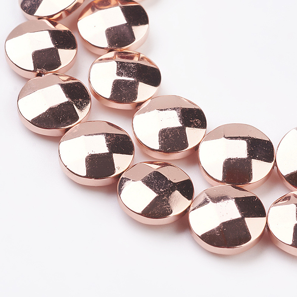 PandaHall Electroplate Non-magnetic Synthetic Hematite Beads Strands, Grade AAA, Faceted, Flat Round, Rose Gold Plated, 12x4.5mm, Hole: 1mm...
PandaHall Electroplate Non-magnetic Synthetic Hematite Beads Strands, Grade AAA, Faceted, Flat Round, Rose Gold Plated, 12x4.5mm, Hole: 1mm...