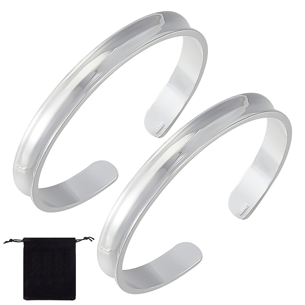 PandaHall Unicraftale 2Pcs Brass Open Cuff Bangles Set for Women, Silver, Inner Diameter: 2-3/8 inch(5.9cm) Brass
PandaHall Unicraftale 2Pcs Brass Open Cuff Bangles Set for Women, Silver, Inner Diameter: 2-3/8 inch(5.9cm) Brass