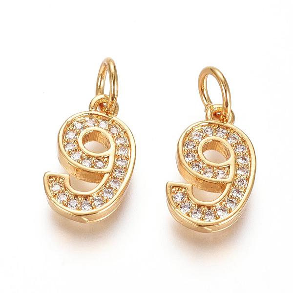 PandaHall Brass Micro Pave Clear Cubic Zirconia Charms, with Jump Ring, Number, Golden, Num.9, 12.5x7.5x2mm, Hole: 3mm Brass+Cubic Zirconia...
PandaHall Brass Micro Pave Clear Cubic Zirconia Charms, with Jump Ring, Number, Golden, Num.9, 12.5x7.5x2mm, Hole: 3mm Brass+Cubic Zirconia...