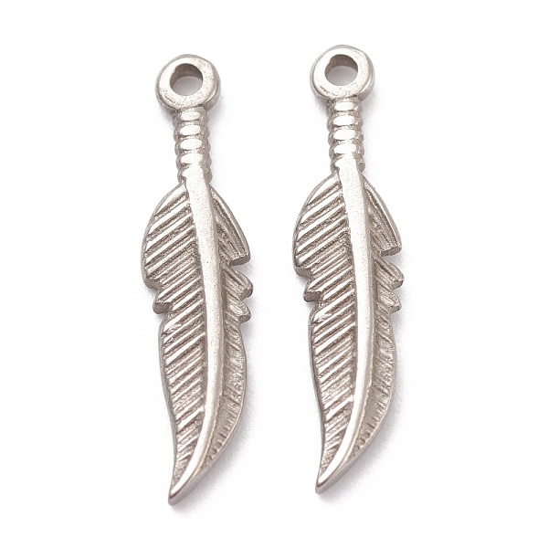 PandaHall 304 Stainless Steel Pendants, Feather, Stainless Steel Color, 22x5x2mm, Hole: 1.2mm 304 Stainless Steel Feather
PandaHall 304 Stainless Steel Pendants, Feather, Stainless Steel Color, 22x5x2mm, Hole: 1.2mm 304 Stainless Steel Feather