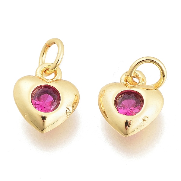 PandaHall Brass Micro Pave Cubic Zirconia Charms, with Jump Ring, Heart, Golden, Hot Pink, 7.5x6.5x2.5mm, Hole: 1.5mm, Jump rings: 3.5x0.8mm...
PandaHall Brass Micro Pave Cubic Zirconia Charms, with Jump Ring, Heart, Golden, Hot Pink, 7.5x6.5x2.5mm, Hole: 1.5mm, Jump rings: 3.5x0.8mm...
