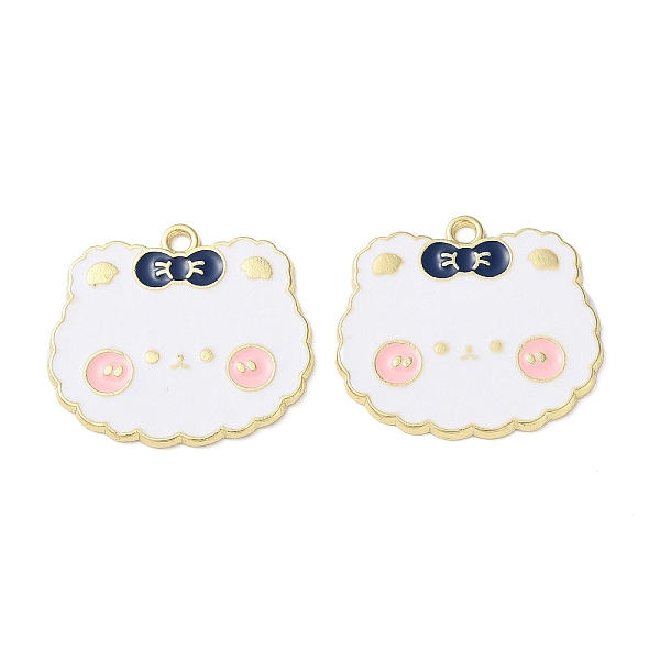 PandaHall Rack Plating Alloy Enamel Pendants, Cadmium Free & Nickel Free & Lead Free, Bear Head Charms, Golden, 23.5x25.5x1.5mm, Hole: 1.8mm..., White
PandaHall Rack Plating Alloy Enamel Pendants, Cadmium Free & Nickel Free & Lead Free, Bear Head Charms, Golden, 23.5x25.5x1.5mm, Hole: 1.8mm..., White