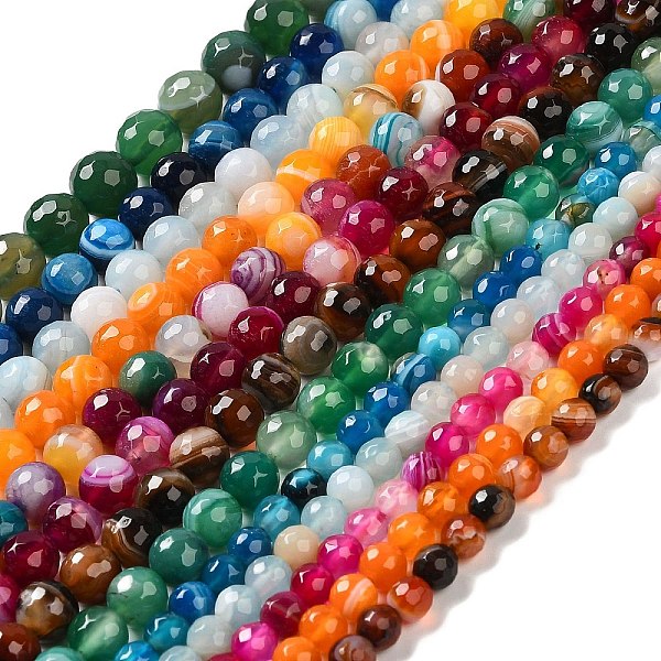 PandaHall Natural Striped Agate/Banded Agate Beads Strands, Dyed & Heated, Faceted Round, Mixed Color, 8mm, Hole: 1mm, about 46pcs/strand..., Multicolor
PandaHall Natural Striped Agate/Banded Agate Beads Strands, Dyed & Heated, Faceted Round, Mixed Color, 8mm, Hole: 1mm, about 46pcs/strand..., Multicolor