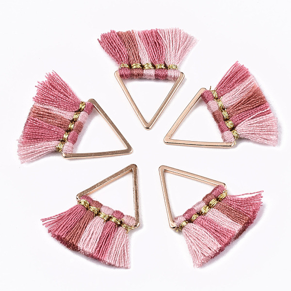 PandaHall Polyester Tassel Pendants, with Golden Plated Brass Linking Rings, Cerise, 22x15~20x2mm Polyester Red
PandaHall Polyester Tassel Pendants, with Golden Plated Brass Linking Rings, Cerise, 22x15~20x2mm Polyester Red