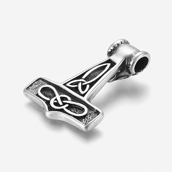 PandaHall 304 Stainless Steel Pendants, Thor's Hammer with Sheep, Antique Silver, 40x29x9mm, Hole: 6mm 304 Stainless Steel Tool
PandaHall 304 Stainless Steel Pendants, Thor's Hammer with Sheep, Antique Silver, 40x29x9mm, Hole: 6mm 304 Stainless Steel Tool