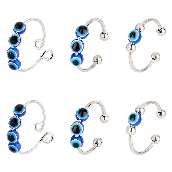 PandaHall 6Pcs 3 Style Resin Evil Eye Spinning Beaded Open Cuff Rings Set, 201 Stainless Steel Calming Worry Meditation Spinner Rings for...
PandaHall 6Pcs 3 Style Resin Evil Eye Spinning Beaded Open Cuff Rings Set, 201 Stainless Steel Calming Worry Meditation Spinner Rings for...