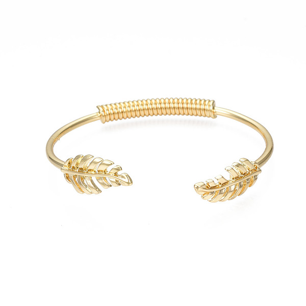 PandaHall Alloy Leaf Open Cuff Bangle for Women, Cadmium Free & Lead Free, Golden, Inner Diameter: 2-3/8x2-1/2 inch(5.9x6.5cm) Alloy
PandaHall Alloy Leaf Open Cuff Bangle for Women, Cadmium Free & Lead Free, Golden, Inner Diameter: 2-3/8x2-1/2 inch(5.9x6.5cm) Alloy