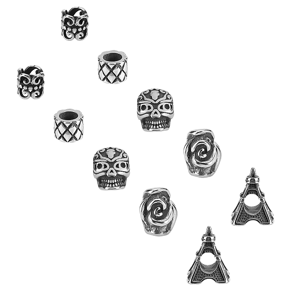 PandaHall Unicraftale Retro 316L Surgical Stainless European Beads, Large Hole Beads, Mixed Shapes, Antique Silver, 10pcs/box 316L Surgical...
PandaHall Unicraftale Retro 316L Surgical Stainless European Beads, Large Hole Beads, Mixed Shapes, Antique Silver, 10pcs/box 316L Surgical...