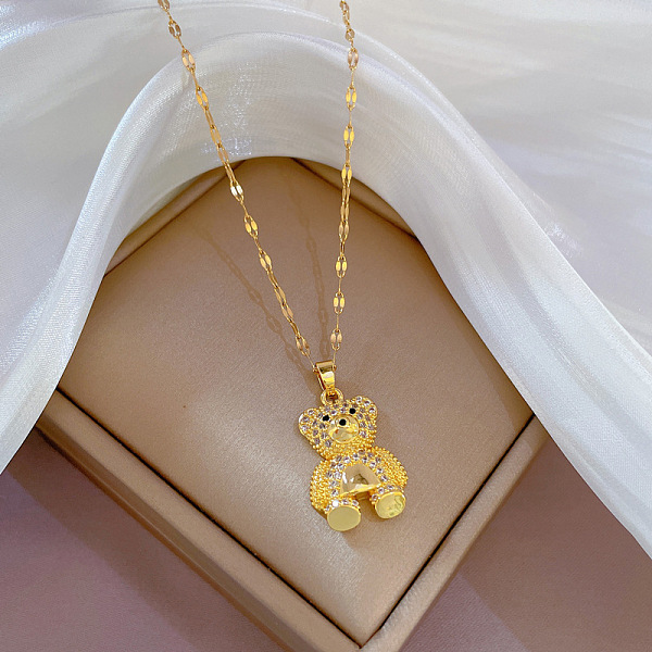 PandaHall Brass with Rhinestone Bear Pendant Necklaces, with 201 Stainless Steel Chains, Bear, 18.50 inch(47cm) Brass Bear Clear
PandaHall Brass with Rhinestone Bear Pendant Necklaces, with 201 Stainless Steel Chains, Bear, 18.50 inch(47cm) Brass Bear Clear