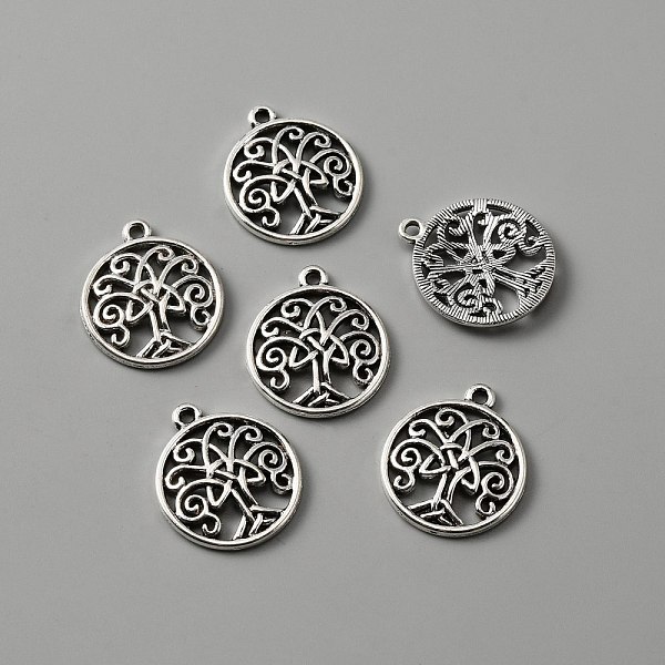 PandaHall Tibetan Style Alloy Pendants, Flat Round with Tree Shape Charms, Antique Silver, 23.5x20x3mm, Hole: 1.8mm Alloy Flat Round
PandaHall Tibetan Style Alloy Pendants, Flat Round with Tree Shape Charms, Antique Silver, 23.5x20x3mm, Hole: 1.8mm Alloy Flat Round