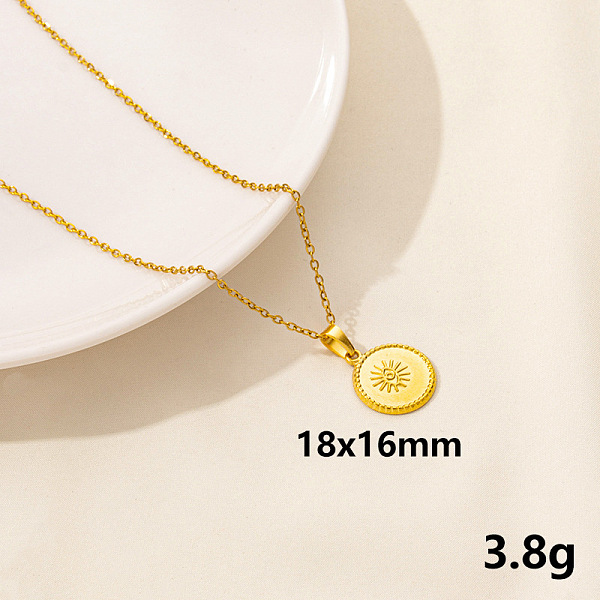 PandaHall 304 Stainless Steel Geometric Pendant Necklaces, Cable Chain Necklaces for Women, Flat Round with Eye Stainless Steel
PandaHall 304 Stainless Steel Geometric Pendant Necklaces, Cable Chain Necklaces for Women, Flat Round with Eye Stainless Steel