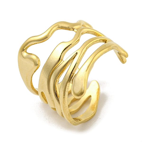 PandaHall 304 Stainless Steel Open Cuff Ring, Hollow Wide Band Rings, Golden, US Size 7 1/4(17.5mm) 304 Stainless Steel
PandaHall 304 Stainless Steel Open Cuff Ring, Hollow Wide Band Rings, Golden, US Size 7 1/4(17.5mm) 304 Stainless Steel