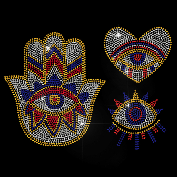 PandaHall 3Styles Evil Eye Rhinestone Iron on Hotfix Transfer Devil's Eye Love Heart Hamsa Hand Bling Rhinestone Decal Sticker Magic Crystal...
PandaHall 3Styles Evil Eye Rhinestone Iron on Hotfix Transfer Devil's Eye Love Heart Hamsa Hand Bling Rhinestone Decal Sticker Magic Crystal...