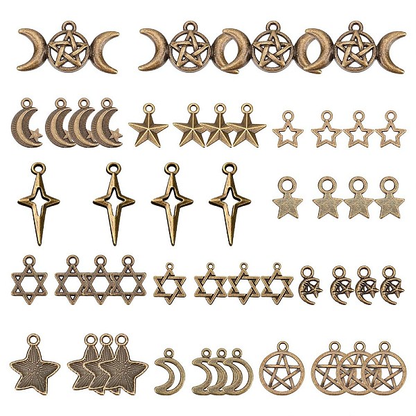 PandaHall SUNNYCLUE 1 Box 72Pcs 12 Styles Moon Star Charms Galaxy Theme Antique Bronze Space Alloy Star of David Hexagram Hollow Flat Round...
PandaHall SUNNYCLUE 1 Box 72Pcs 12 Styles Moon Star Charms Galaxy Theme Antique Bronze Space Alloy Star of David Hexagram Hollow Flat Round...