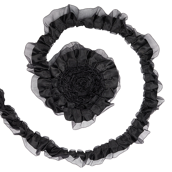 PandaHall WADORN 25 Yards 2-Layer Pleated Organza Lace Edge Trim, 1-5/8 Inch Gathered Ruffle Mesh Trim Ribbon Polyester Edging Tulle..., Black
PandaHall WADORN 25 Yards 2-Layer Pleated Organza Lace Edge Trim, 1-5/8 Inch Gathered Ruffle Mesh Trim Ribbon Polyester Edging Tulle..., Black
