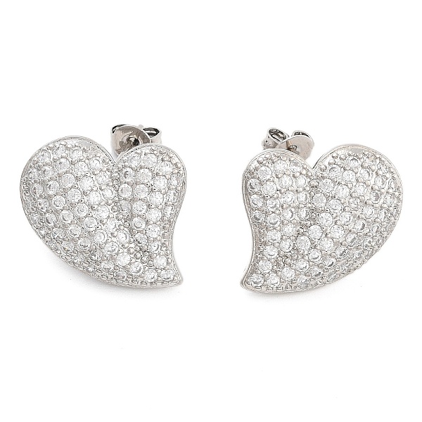 PandaHall Brass Micro Pave Clear Cubic Zirconia Stud Earrings, Heart, Platinum, 19x18mm Cubic Zirconia Heart Clear
PandaHall Brass Micro Pave Clear Cubic Zirconia Stud Earrings, Heart, Platinum, 19x18mm Cubic Zirconia Heart Clear