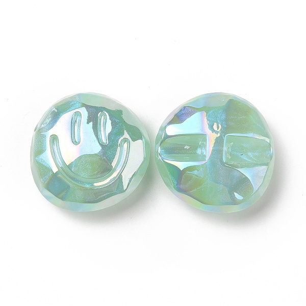 PandaHall Rainbow Iridescent Plating Acrylic Beads, Glitter Beads, Flat Round with Smiling Face Pattern, Aquamarine, 32x32x14.5mm, Hole..., Green
PandaHall Rainbow Iridescent Plating Acrylic Beads, Glitter Beads, Flat Round with Smiling Face Pattern, Aquamarine, 32x32x14.5mm, Hole..., Green