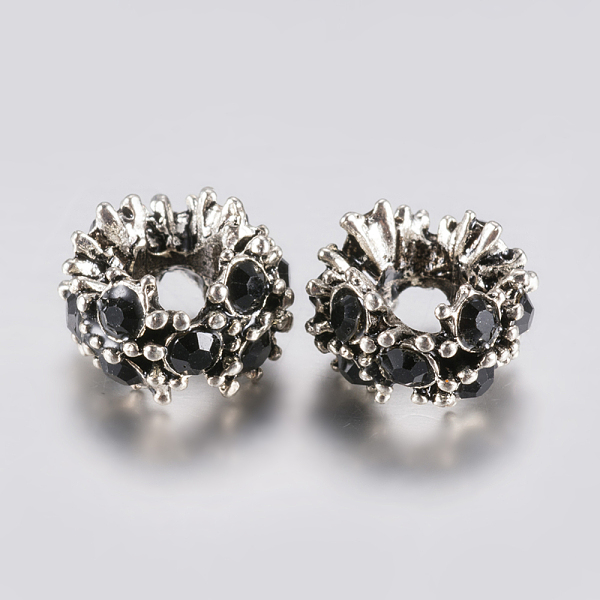 PandaHall Tibetan Style Alloy Rhinestone European Beads, Large Hole Beads, Flower, Antique Silver, Black, 12x8mm, Hole: 5mm Alloy+Rhinestone...
PandaHall Tibetan Style Alloy Rhinestone European Beads, Large Hole Beads, Flower, Antique Silver, Black, 12x8mm, Hole: 5mm Alloy+Rhinestone...