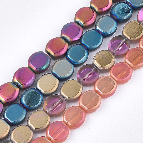 PandaHall Frosted Electroplate Glass Beads Strands, Oval, Mixed Color, 10x9~9.5x4mm, Hole: 1mm, about 65pcs/strand, 25.5 inch Glass Oval..., Multicolor
PandaHall Frosted Electroplate Glass Beads Strands, Oval, Mixed Color, 10x9~9.5x4mm, Hole: 1mm, about 65pcs/strand, 25.5 inch Glass Oval..., Multicolor